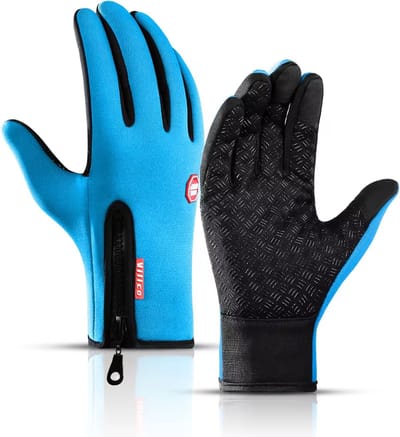 BukkitBow – Handschoenen met Touch Vinger – Winter Handschoenen – Fietshandschoenen Met Touch Tip – Touchscreen Handschoenen Geschikt voor Fiets & Scooter – Ideaal voor Wandelen – Winddicht & Fleece Voering - Licht Blauw - S
