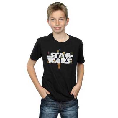 Star Wars Jongens Kiddie Logo T-shirt (Zwart)