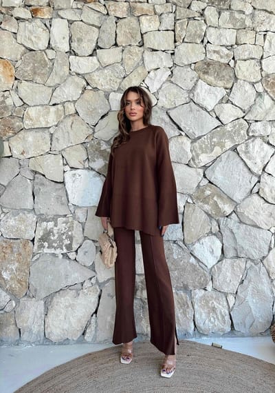 Dames Loungesuit Seyra / Bruin / One Size