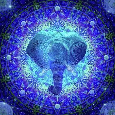 Borduren 5D Diamantborduurwerk Ambachtelijk Schilderen Steentjes Borduren Mandala Olifant Diamant 30x30CM blue