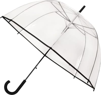 Paraplu Ø85cm- Transparant - Stormbestendig - Zwart