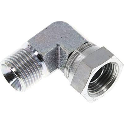 G 1/2'' M/F Verzinkt Stalen L-Fitting 90graden 300 Bar - Hydrauliek - FL2E-MF-EZ-012G-I