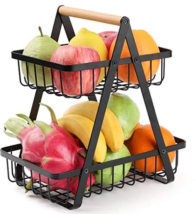 Ruimtebesparende fruitetagère met 2 etages - Etagère voor fruit en groenten