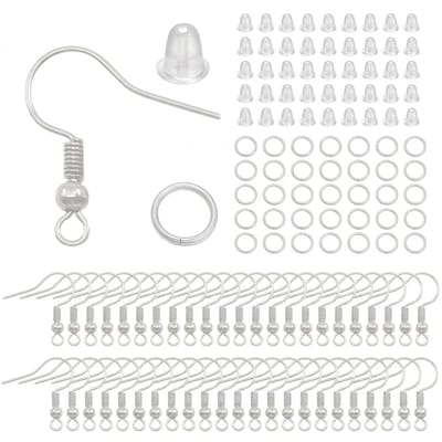 Zilverkleurig oorbellen dames en heren DIY sieraden set oorhangers oorbelhaak set met springringen en oordopjes circa 300 stuks