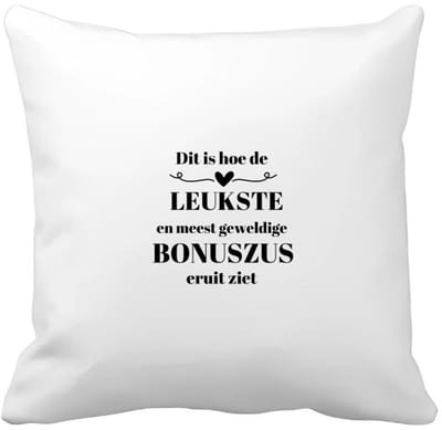 Akyol - dit is hoe de leukste en meest geweldige bonuszus eruit ziet Kussen hoes - Zus - meest leukste bonuszus - verjaardag - cadeautje voor zus - zus artikelen - kado - geschenk - 40 bij 40 cm