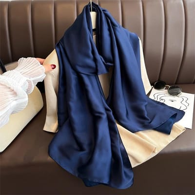 Écharpe Uni Uni Design Basique Toucher Soie Pour Femmes 180X90Cm Châle Enveloppant Hijab Féminin de Luxe Bandeau Foulard Stoles de Plage black