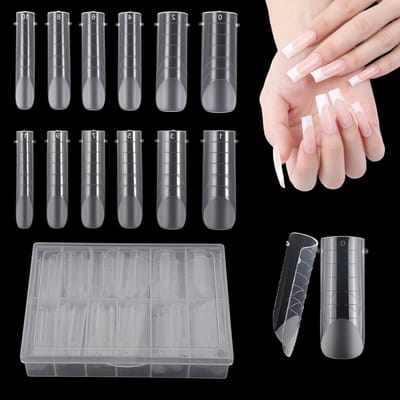 120 Stuks Dubbele Nagelvormen Set, 12 Maten voor Nagelverlenging, Manicure en Nail Art met Duidelijke Schaallijnen voor Perfecte Nageldesigns