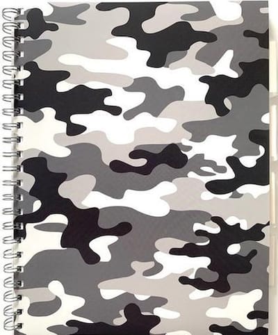 Projectboek A4 23rings 100 vel + 4tabs - Camouflage Grijs/Zwart - Gratis Verzonden Back To School