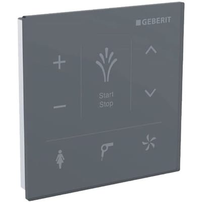 Geberit AquaClean bedieningspaneel wand 9.3x9.3cm t.b.v. Geberit AquaClean douchewc glas Zwart