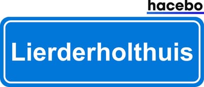 Hacebo - Plaatsnaam Sticker - 29x10 CM - Lierderholthuis sticker - Verkeersborden sticker - grappige cadeaus - Lierderholthuis