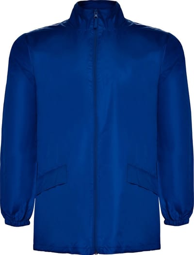 Kobalt Blauwe regenjas / windjas met capuchon in de kraag Escosia maat L