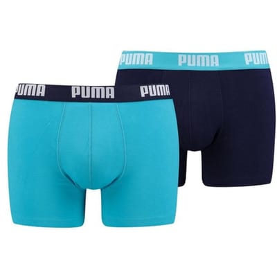 PUMA Boxershort XII Heren Basic 2-pack Blauw - Maat XL