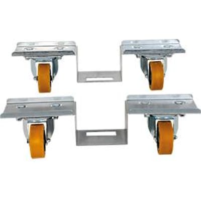 Euro palletrollenset, voor 1 Euro pallet, 2 rollen met elk 2 zwenkwielen, tot 1000 kg, aluminium/PU