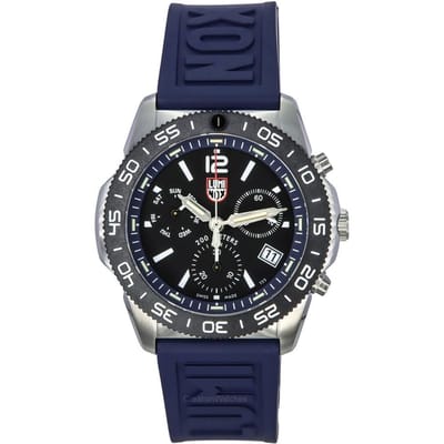 Luminox Pacific Diver Chronograaf Navy Rubber Band Zwarte Wijzerplaat Zwitsers Quartz Duikershorloge XS.3143 200M Herenhorloge zwart