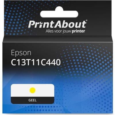 PrintAbout Inktcartridge C13T11C440 Geel geschikt voor Epson
