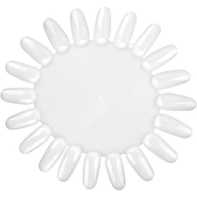 20 Nageltips Polish Gel Kleur Displaykaart Ovaal DIY Oefen Nagelkunst Kunstnagels Kaart Palet 20-grid clear color white