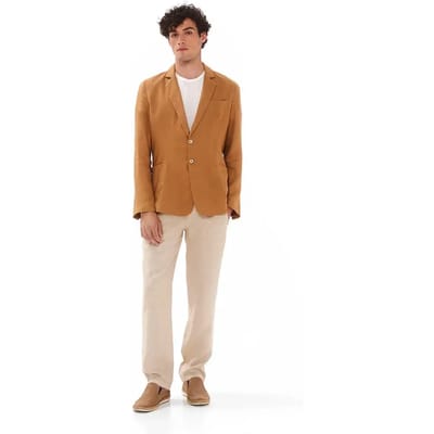 Linnenbroek met elastische taille Haris Cotton