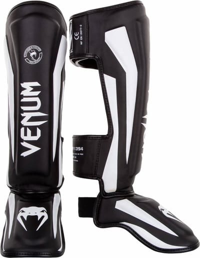 Venum Elite Kickboks Scheenbeschermer Zwart Wit - M
