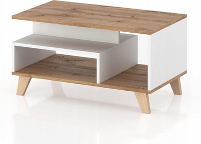 Witte Koffietafel 90 x 45 cm - Modern Salontafel voor Woonkamer en Kantoor