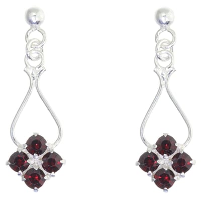 Behave – Oorbellen – 925 Sterling Zilveren Oorbellen met Rode Kristal steentjes
