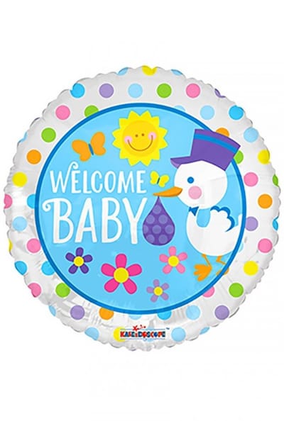Folieballon Welcome Baby Blue - geboorte