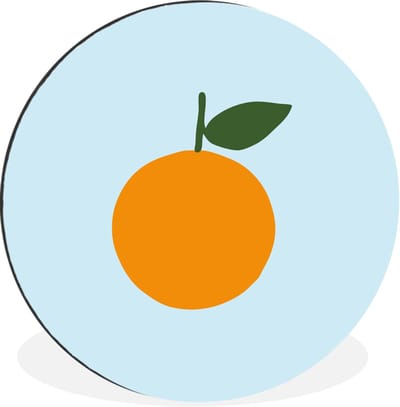 WallCircle - Wandcirkel - Muurcirkel - Fruit - Sinaasappel - Oranje - Aluminium - Dibond - 30x30 cm - Binnen en Buiten