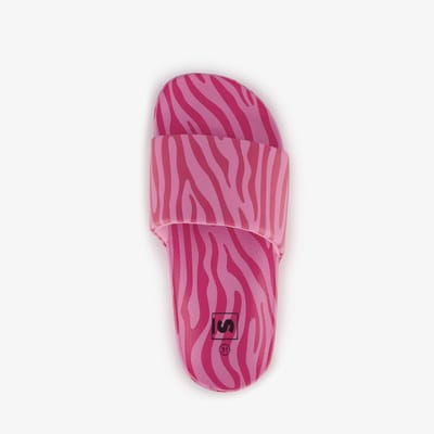 Roze meisjes badslippers met zebraprint - Maat 30