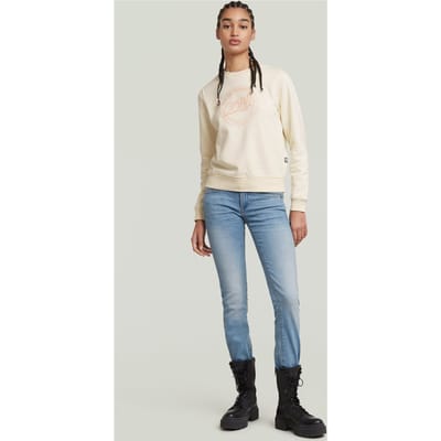 G-Star Midge Saddle Mid Straight Jeans Lt Indigo Aged Taglia: W24L30 | Jeans straight fit Outlet | Donna | Blu