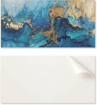 Zelfklevend decoratief vinylpaneel met print, 100x50 cm, abstract waterpatroon.
