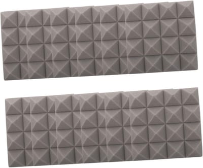 Geluidsisolatiepanelen - Akoestisch Schuim - Studio Opname - Piramide Vorm - 25x25x5cm - Grijs