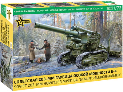 Zvezda Modelbouwpakket Militaire voertuigen - 5085 B-4 M1931 203mm Houwitser - Sovjet Zwaar Artilleriegeschut Plastic - 1:72 - Modelbouw
