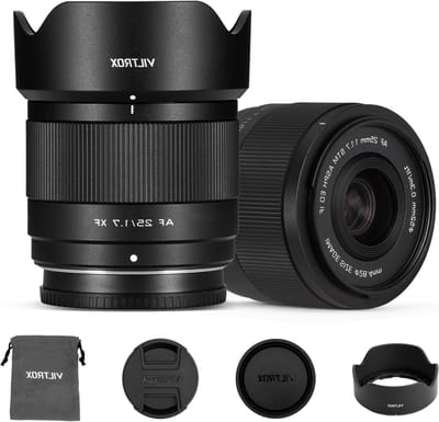 25mm F1.7 Air XF Pocket Dispo Lens voor Fujifilm - Compacte en Lichte Prime Lens met Grote Diafragma voor APS-C Camera's, Ideaal voor Reis- en Portretfotografie