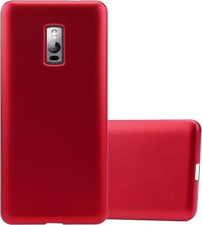 Cadorabo Hoesje geschikt voor OnePlus ONE in METALLIC ROOD - Beschermhoes gemaakt van flexibel TPU silicone Case Cover