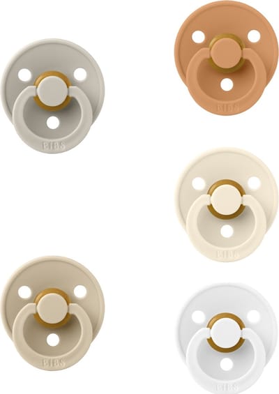 Bibs fopspenen 6-18 maand set 5 stuks White,Ivory,Vanilla,Sand en Caramel maat 2