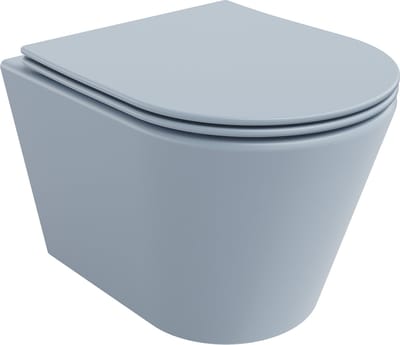 Mexen Rico wc-pot Rimless met langzaam sluitende dunne zitting, duroplast, grijs-blauw mat - 30724069