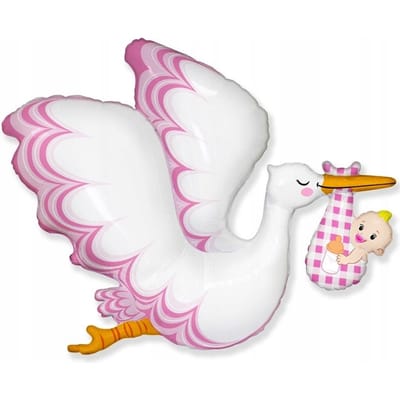 Folieballon 24 Inch Fx - Ooievaar Baby Meisje