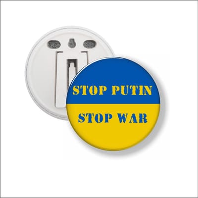 Button Met Clip - Stop Putin Stop War - Oekraine