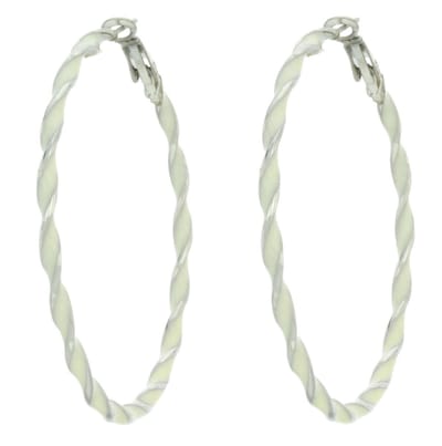 Behave - Oorringen gedraaid zilverkleur - Elegant basic - 5,5 cm
