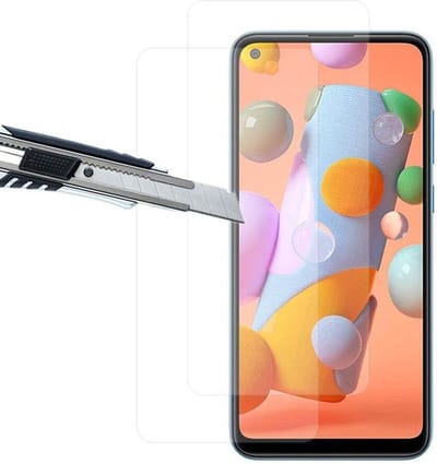 Screenprotector Glas - Tempered Glass Screen Protector Geschikt voor: Samsung Galaxy M11 - 2x