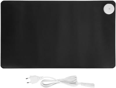 TIM® Verwarmde Muismat - Verwarmde Bureau Onderlegger - Bureau Verwarming Voor Koude Handen – Warmtemat Met 3 Warmte Instellingen En Timer - Infrarood Bureau Verwarmer - Verwarmingsmat – Muismat XXL - Zwart - 60cm x 36cm x 3 cm