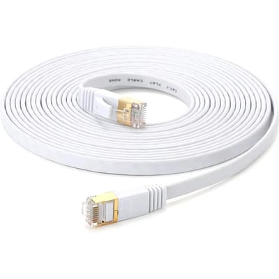 Cat 7 Ethernet-kabel 32AWG Zuurstofvrij koper 10Gbps Hoge snelheid 600Mhz bandbreedte Plat internet 25m