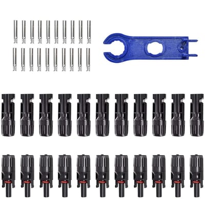 Zonnepaneel Connectoren - MC4 Jacks - Energie Overzetten - Waterdicht Systeem - 10 Paar - Zwart