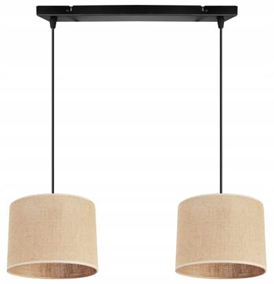 Hanglamp Jute Boho - Zwart/Wit/Beige - E27 - Max 90cm