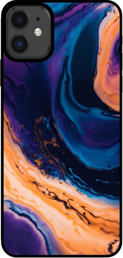 Smartphonica Telefoonhoesje voor iPhone 11 marmer look - backcover marmer hoesje - Blauw geschikt voor iPhone 11