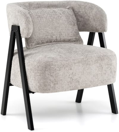 Fauteuil - Relaxzetel - Relaxstoel - Relaxfauteuil - Stoel - Met armleuning - Voor één Persoon - 65 x 62 x 72,5 cm - Grijs