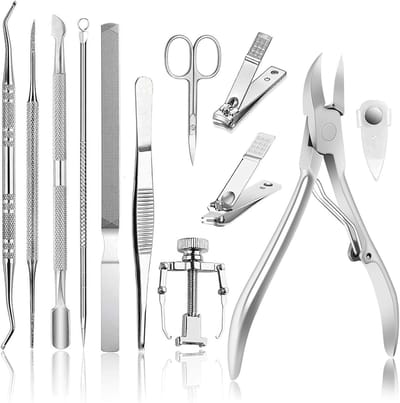 12 STKS Ingegroeide teennagel Tool Ingegroeide teennagel Behandeling Pedicure Tools, Ingegroeide teennagel Tool Kit Nail Clipper Set Pedicure Kit Ingegroeide teennagel Pedicure Tool