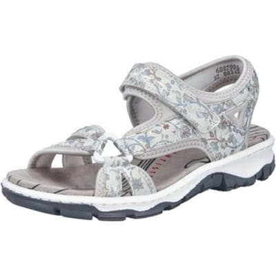 Rieker dames trekking sandalen hemelsblauw Sandalen 68879-69 Bloemmotief