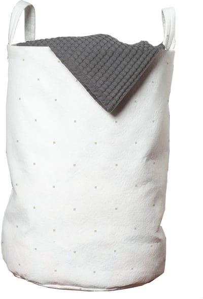 ABAKUHAUS minimalistische waszak, patroon van geplaatst vierkant, wasmand met handvatten en trekkoord voor wasserettes, natuurlijke kleuren
