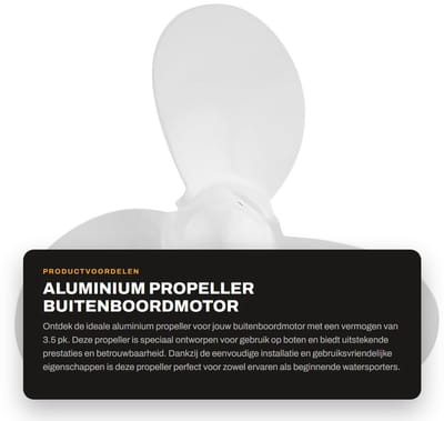 Dailygoods - Aluminium Propeller - Buitenboordmotor - Eenvoudige installatie - Voor 3.5pk elektrische motor - Betrouwbaar en duurzaam - Geschikt voor...