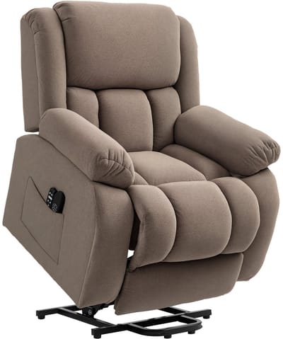 Sta op stoel elektrisch - Relaxfauteuil - Zetel - Stof - 1 persoons - Met armleuning - Zeer comfortabel - Elektrisch - Lichtbruin